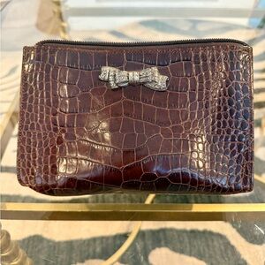 Brighton embossed makeup cosmetic bag